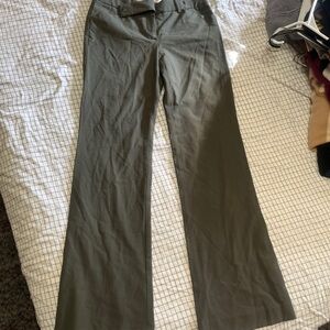 Theory Olive Stretch Wool Pants